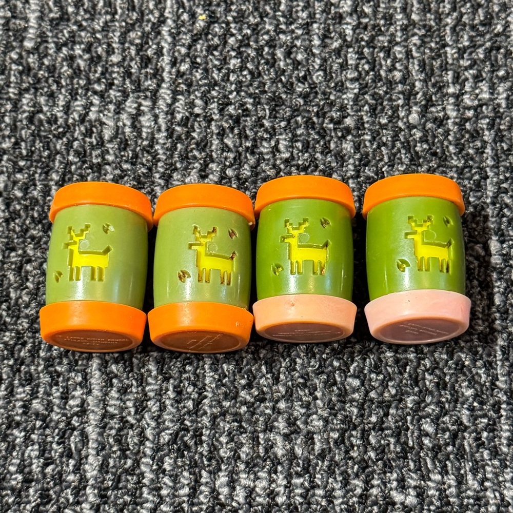 Vintage Salt & Pepper Shakers Plastic Green & Orange St Labre Indian School
